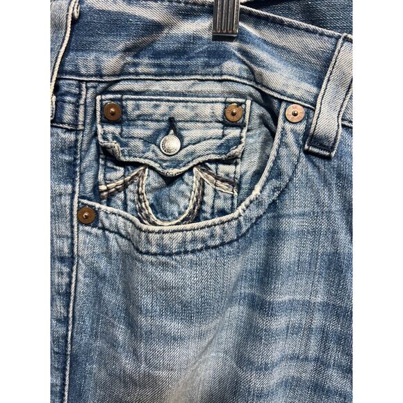 True Religion Mens Straight Embroidery Flap Pockets Jeans Size 38 - Picture 4 of 11